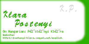 klara postenyi business card